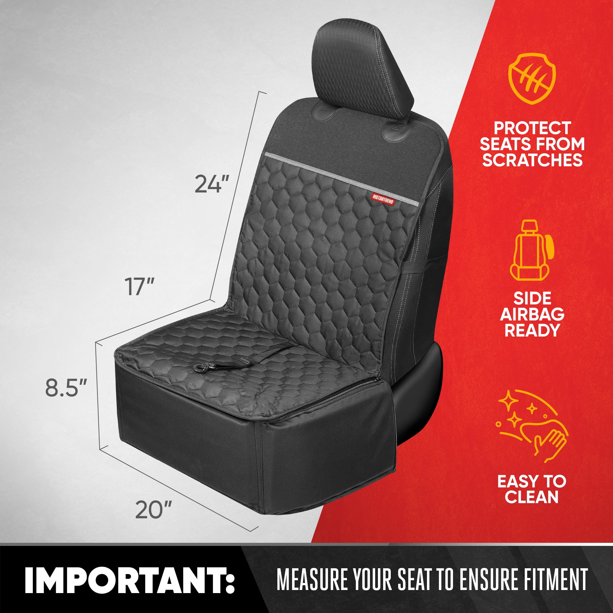 Motor Trend Waterproof Foldable 2-in-1 Dog Car Seat Booster Bucket Style Pet Car Protector for Small & Medium Dogs