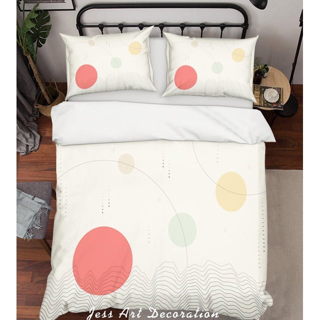 3D Circle Pattern Quilt Cover Set Bedding Set Duvet Cover Pillowcases WJ 6922
