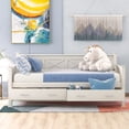 thumbnail image 3 of Euroco Twin Size Dayed with 2 Storage Drawers for Bedroom Low Profile Platform Bed, White, 3 of 15
