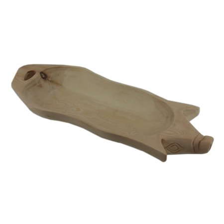 Hand Carved Wooden Pig Platter Decorative Serving Tray 16 1 2