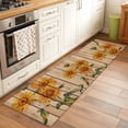 thumbnail image 3 of Sunflower Runner Rug 2x6 FT,Non Slip Hallway Rugs,Vintage Summer Botanical Wooden Farmhouse Washable Soft Floor Carpet Throw Runner Carpet Long Rugs for Entryway Kitchen Bedside Sliding Door, 3 of 8