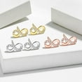 thumbnail image 2 of Pendientes de estilo coreano con diseño de aguja de plata S925 y símbolo de 8 caracteres, 2 of 6
