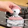 thumbnail image 1 of Fiudx Cepillo para Lavar Platos, Limpiador de Ollas Antiadherente, Bola de Alambre de Acero para Detergente, Diseño de Prensa Automática, Ayuda para La Limpieza de La Cocina, Práctico Accesorio de Mo, 1 of 4