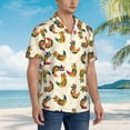 thumbnail image 2 of Lsque Boho Chicken pattern Hawaiian Shirt for Men, Unisex Summer Beach Casual Short Sleeve Button Down Shirts-3X-Large, 2 of 9