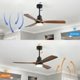thumbnail image 5 of Sofucor 52" Indoor Wood Ceiling Fan Light with Remote, Integrated Light Optional Black with Brown Blades With Integrated Light N/A Matte, 5 of 5