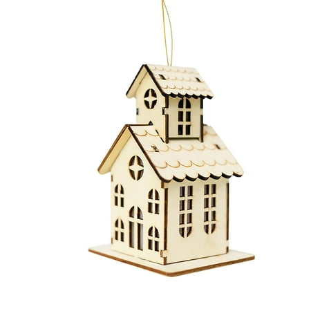 

Heiheiup Christmas Light Wooden House Pendant Christmas Warm Light Small House Pendant Christmas Decoration Ornaments Moments Christmas Ornament