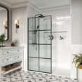 thumbnail image 3 of MCOCOD 30" W x 76" H Shower Screen, Shower Glass Panel for Walk-in Shower, Fixed Glass Shower Door with 3/8" (10mm) SGCC Tempered Glass, Matte Black, 3 of 6