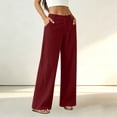 thumbnail image 3 of Aezemi Corduroy Straight Leg Pants Womens Button Elastic Waist Casual Work Pants for Women Fashion Comfy Dressy Business Casual Winter Fall Long Trousers with Pockets S, 3 of 7