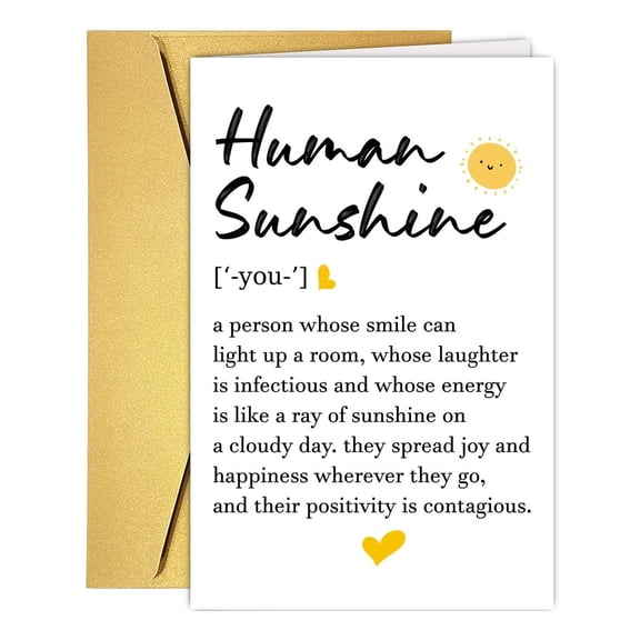 Human Sunshine Greeting Card – Heartwarming Design for Loved Ones – Envelope Included, Blank Inside – Perfect for Encouragement, Birthdays, and Celebrations