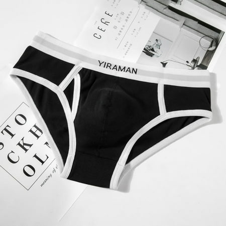 

Mens Cotton Underpants Underwear Screw Thread Panties U Convex Thong Briefs