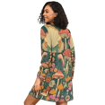 thumbnail image 2 of FORMRS Womens Long Sleeve Nightgowns Crew Neck Sleep Shirt Soft Pajamas Sizes S-3XL, Floral Mushroom, 2 of 8