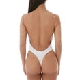 thumbnail image 4 of Women's Backless Body Shapewear Seamless Deep U Plunge Bodysuit Strap Bra V-Neck Bridal Low-Back Thong Shaper for Wedding Party, 4 of 9