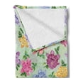 thumbnail image 2 of Dahlia Flower Soft Flannel Fleece Throw Blanket, Vibrant Victorian Renaissance Medieval Motifs Retro Ombre Insprired Floret, Cozy Plush for Indoor and Outdoor Use, 50" x 60", Multicolor, by Ambesonne, 2 of 5