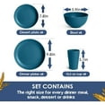 thumbnail image 2 of 32-Piece Kitchen Plastic Wheat Straw Dinnerware Set, Service for 8, Dinner Plates, Dessert Plate, Cereal Bowls, Cups, Unbreakable Colorful Plastic Outdoor Camping Dishes, Autumn Multicolor, 2 of 7