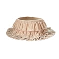 thumbnail image 2 of Christmas Tree Skirt 26.77in Champagne Satin-Look Double Ruffle Collar, 2 of 6