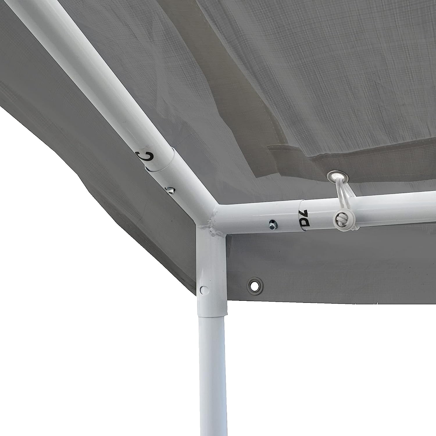 Caravan Canopy Domain Basic Carport Shelter 10' X 20' Gray. 200 Sq. Ft. of Shade, Powder-Coated Steel Frame, 6-Leg Design