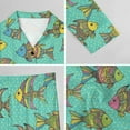 thumbnail image 6 of Top-kevin Pajama Sets for Womens Colorful Narwhals Swimming Loose Button Down Long Sleeve Shirts And Pants Set, 6 of 12