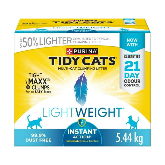 Tidy Cats Poids Plume Action Instantanée Multichat, Litière Agglomérante pour Chats 5,44 kg 5,44 kg