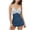 Blue, variant on Women's Swimsuit One Piece V Neck Adjustable Straps Push Up Padded Tankini with Shorts Beach Vacation Swimwear, Navy XXL