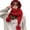 Red, variant on Thicken Knit Ushanka Neck Gaiter Furry Lining Thicken Neck Warmer Knit Scarf for Cold Weather Insulated Hat