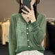 thumbnail image 2 of Cárdigan de seda de hielo con protección solar para mujer, Top de punto suelto de manga larga con cuello en V, cárdigan transparente sólido, camisa con aire acondicionado, Verano, 2 of 4