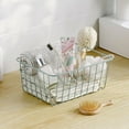 thumbnail image 3 of PENGXIANG 1Pcs Storage Basket Multifunctional Large Capacity Japanese Style Wrought Iron Desk Sundries Container for Bedroom, 3 of 10