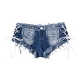 thumbnail image 1 of Pantalones cortos vaqueros, micro shorts de mezclilla a la moda para mujer, estilo casual de verano. S, 1 of 9