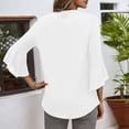 thumbnail image 3 of DuoJiaJ Women's V Neck Flutter Sleeve T Shirt Casual Comfortable Blouse For Daily Vacation Wear With Jeans Spring Summer Fall Breathable Sport Tops White M, 3 of 4