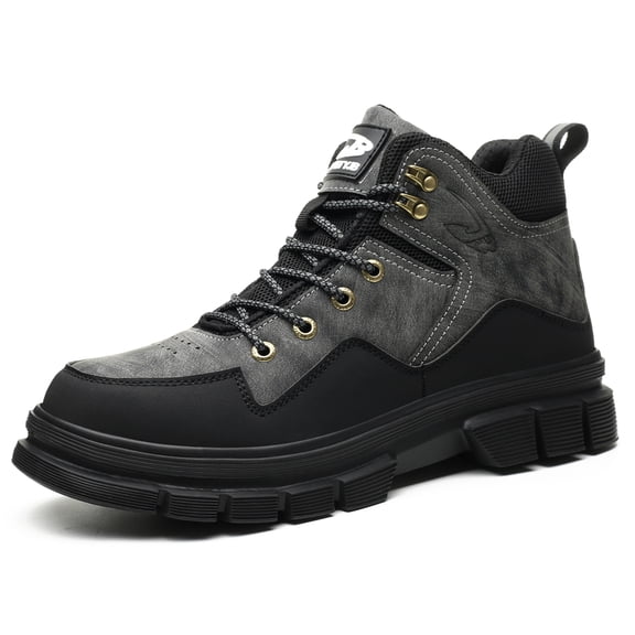 YOURDIARY Mens Steel Toe Safety Shoes Anti-Puncture Non-Slip Work Shoes Breathable Comfortable Industrial Construction Shoes
