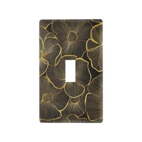 Yayeee Toggle Light Switch Wall Plate 1-Gang 4.5"x2.7" Home Decorative Outlet Cover, Black Flower Pattern