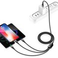 thumbnail image 2 of Cable de carga múltiple LINLIN, 1,2 m, 3 en 1, multiUSB con conectores tipo C/micro USB para teléfonos móviles y tabletas., 2 of 2