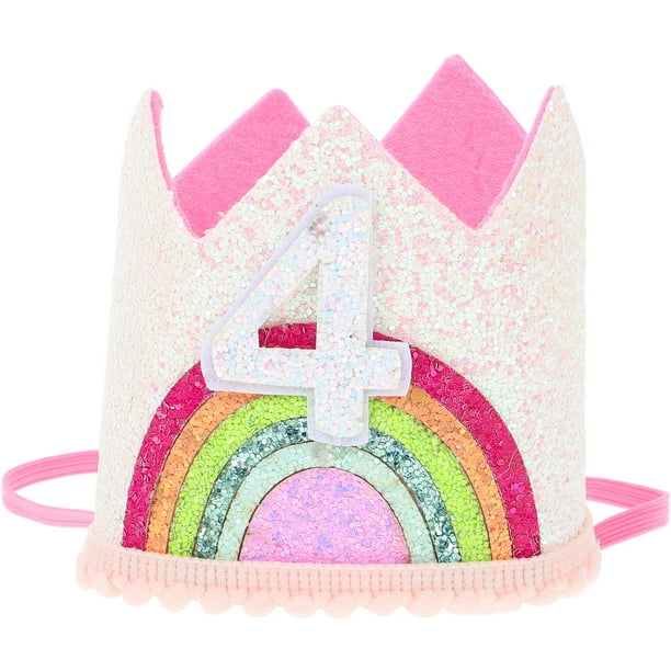 1 adorable gorro de cumpleaños para bebé, corona de arcoíris, diadema para fiesta, accesorio para fotos.