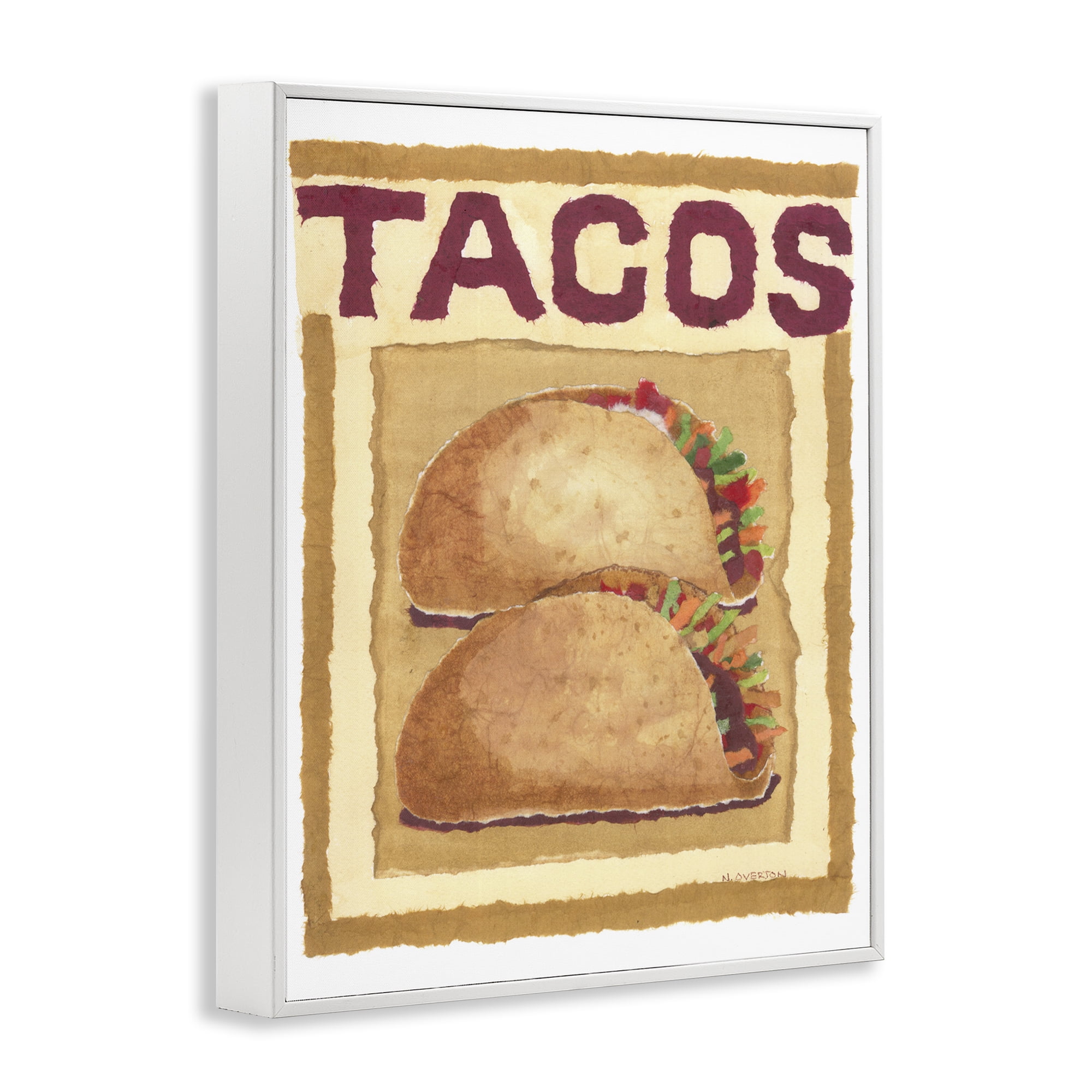 Stupell Industries Traditional Tacos Duo Food & Beverage Painting White Framed Art Print Wall Art, 11 x 14
