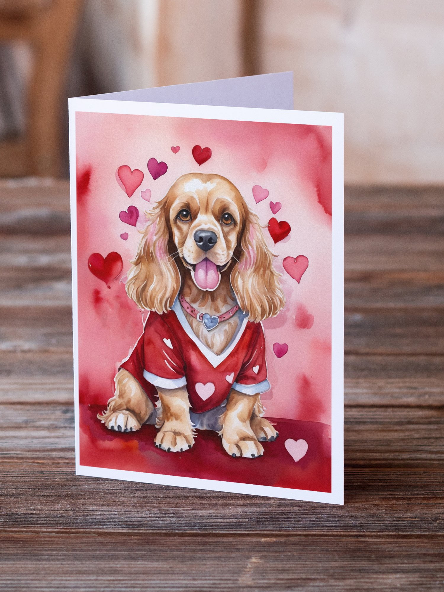 Cocker Spaniel My Valentine Greeting Cards Pack of 8 7 in x 5 in