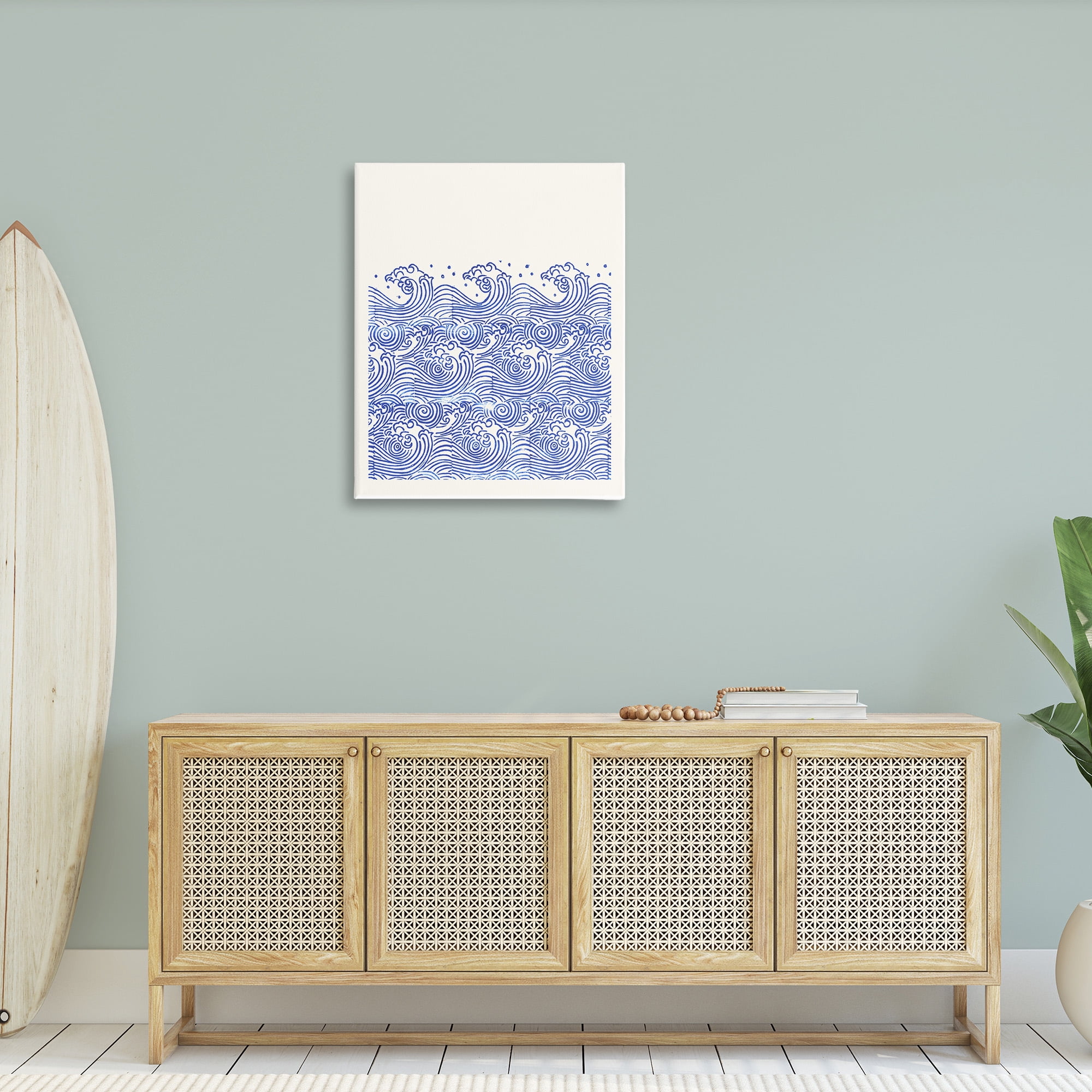 Stupell Industries Abstract Curving Waves Abstract Painting Gallery Wrapped Canvas Art Print Wall Art, 30 x 40