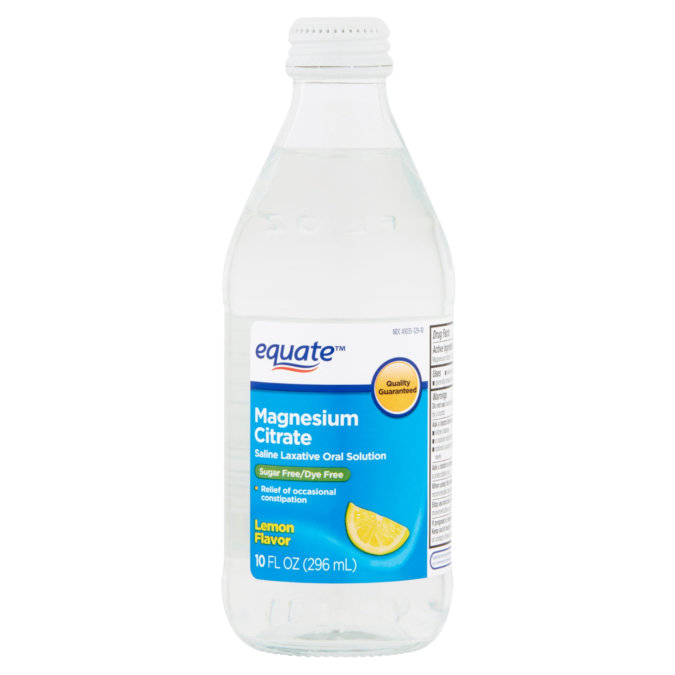 Equate Lemon Flavor Magnesium Citrate Saline Laxative Oral Solution, 10 Fl. Oz.