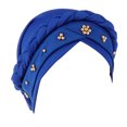 thumbnail image 1 of Qarigey 4 piezas Envoltura para la cabeza Estilos bohemios Cómodos colores surtidos Sombrero de pirata Atractivo suministros de abalorios Diademas para Accesorio para el cabello Azul zafiro Qarigey AP008789-09B, 1 of 5