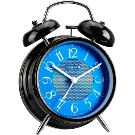 4 Twin Bell Alarm Clock with Night Light - Desk & Bedroom Alarm Clock (Midnight Blues)