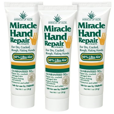 Miracle of Aloe Hand Repair Cream with 60% Ultra-Aloe (1 Oz 3-Pack)