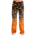 thumbnail image 2 of Zorvxlyn Halloween Womens Pajamas Pants Ghost Pumpkin Bat Print Pj Bottoms for Women Drawstring Elastic Waist Women's Lounge Pants, 2 of 6