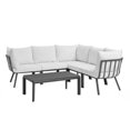 thumbnail image 1 of Modway Riverside 6-Piece Outdoor Patio Furniture Aluminum Set in Gray and White, 1 of 13