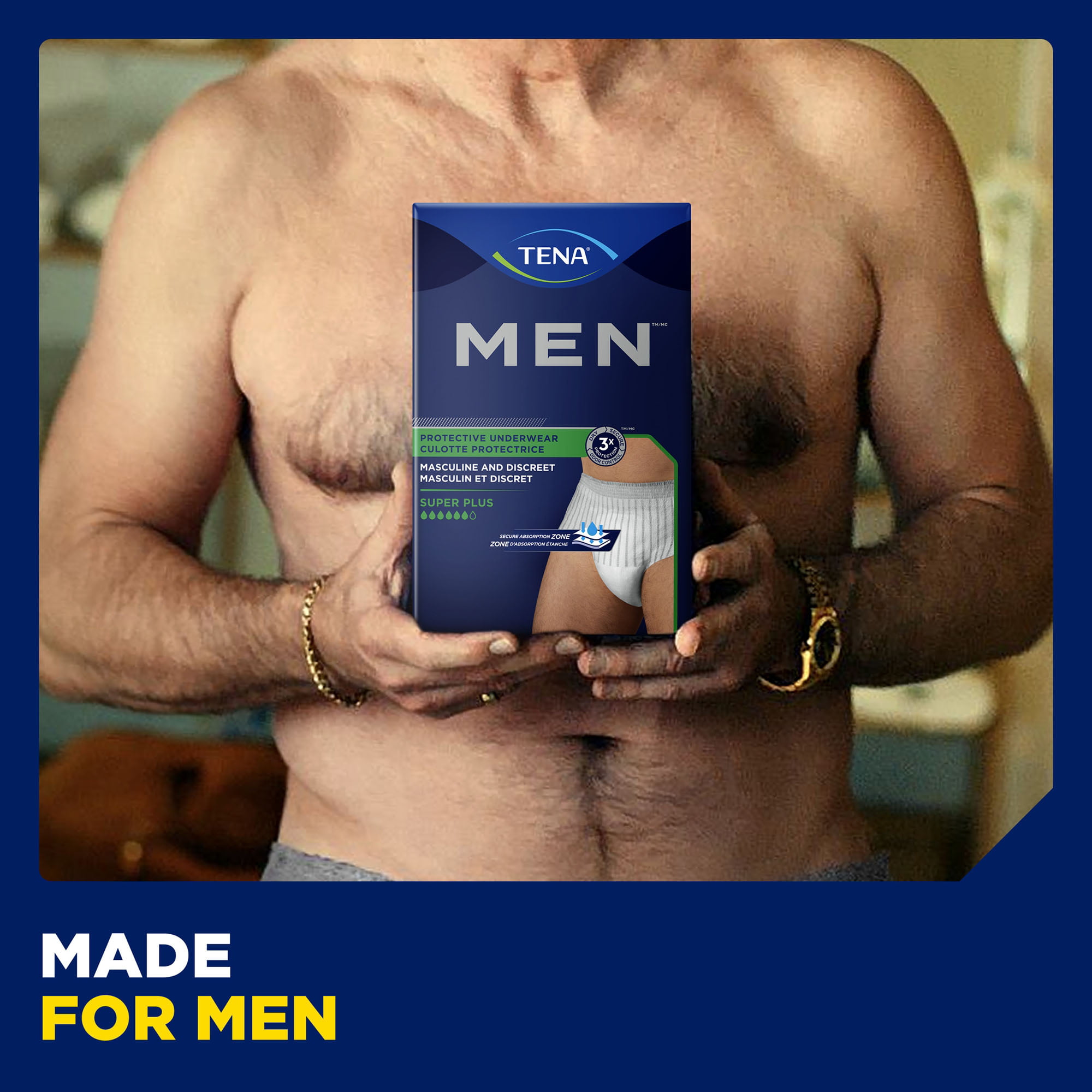 TENA Men Super Plus, Incontinence Underwear, Disposable, Small/Medium, 64  Ct 