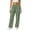 Green, variant on Ashyfjp Womens Solid Color Wide Leg Joggers Elastic Waistband Casual Trousers with Side Hand Pockets and Decorative Seams Versatile Commuting Wear, Size (S-3XL)
