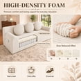 thumbnail image 4 of SESSLIFE Corduroy Boneless Couch, 71" 3 Seater Comfy Cloud Couch with 3 Pillows & Side Pockets, Floor Sofa for Living Room, No Assembly, White, 4 of 8
