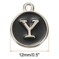 thumbnail image 2 of Alphabet A-Z Enamel Letter Charm Jewelry Charm Enamel Initial Charm Silver Black Pendant Charm, 52 Pack, 2 of 6