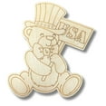 thumbnail image 2 of Unfinished Wood Etched Patriotic Bear Shape 8" / 1/4", 2 of 2