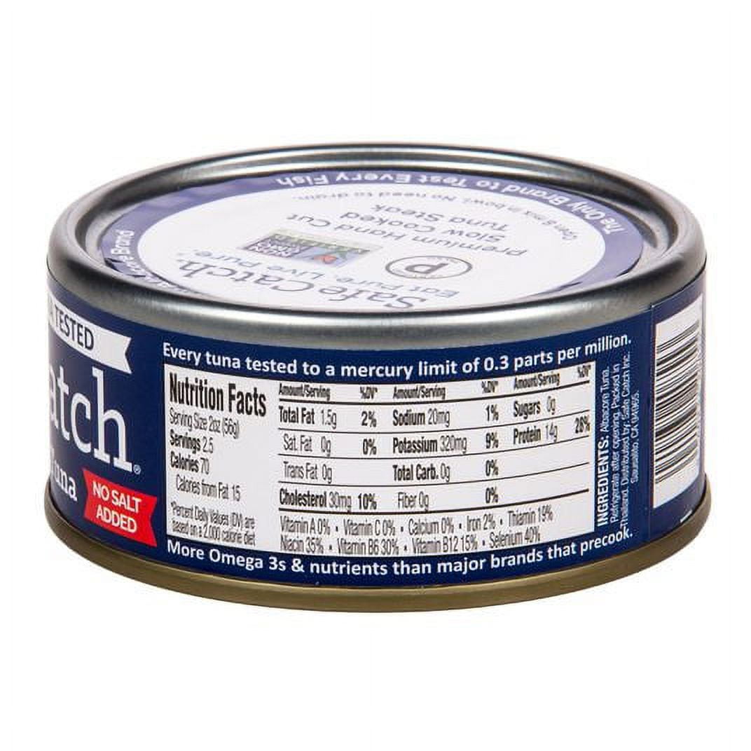 Safe Catch Albacore Wild Tuna Steak, No Salt-12 x 5 oz