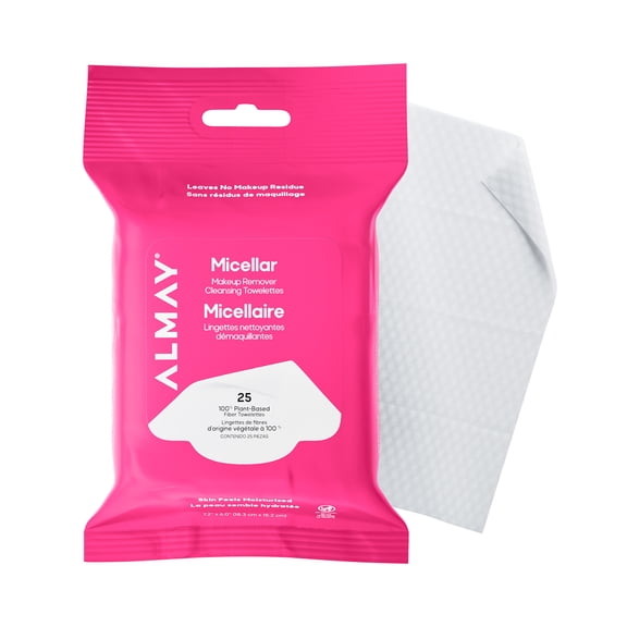 Almay Micellar Makeup Remover Cleansing Towelettes, Hypoallergenic, Fragrance-Free, 25 count