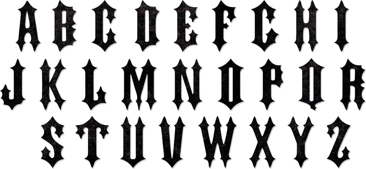 アルバム・スクラップ Sizzix Bigz XL Alphabet Die Gothic Sizzix Bigz Xl Die By Tim Holtz 6