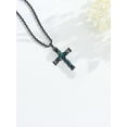 thumbnail image 3 of Midir&Etain Black Cross Necklace for Men Women S925 Sterling Silver Abalone Cross Pendant Necklaces Faith Religious Jewelry, 3 of 7
